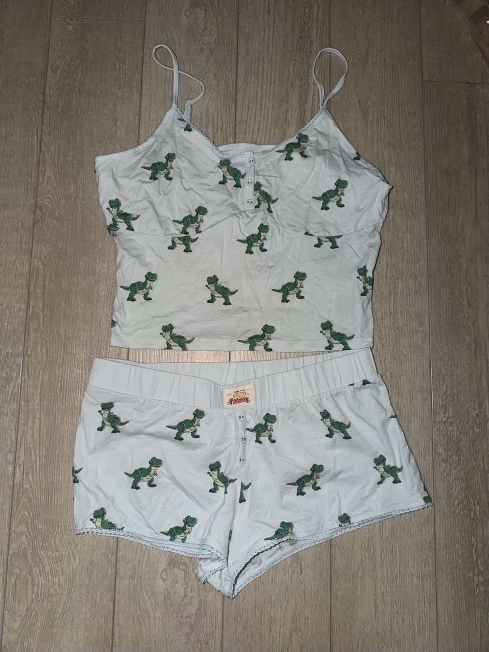 Primark Toy Story Light Blue Cami & Short Pajama Set Featuring Rex